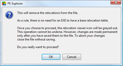 Remove Relocations tool